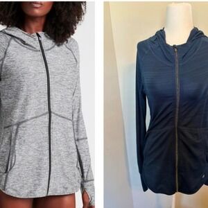Athleta UPF cover up full zip jacket comfort stretch costal resort athletic M